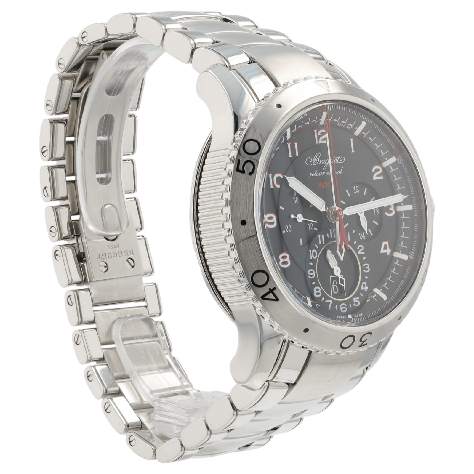 Breguet Type XXII Black Dial Stainless Steel 44mm Automatic Mens 3880ST/H2/SX0
