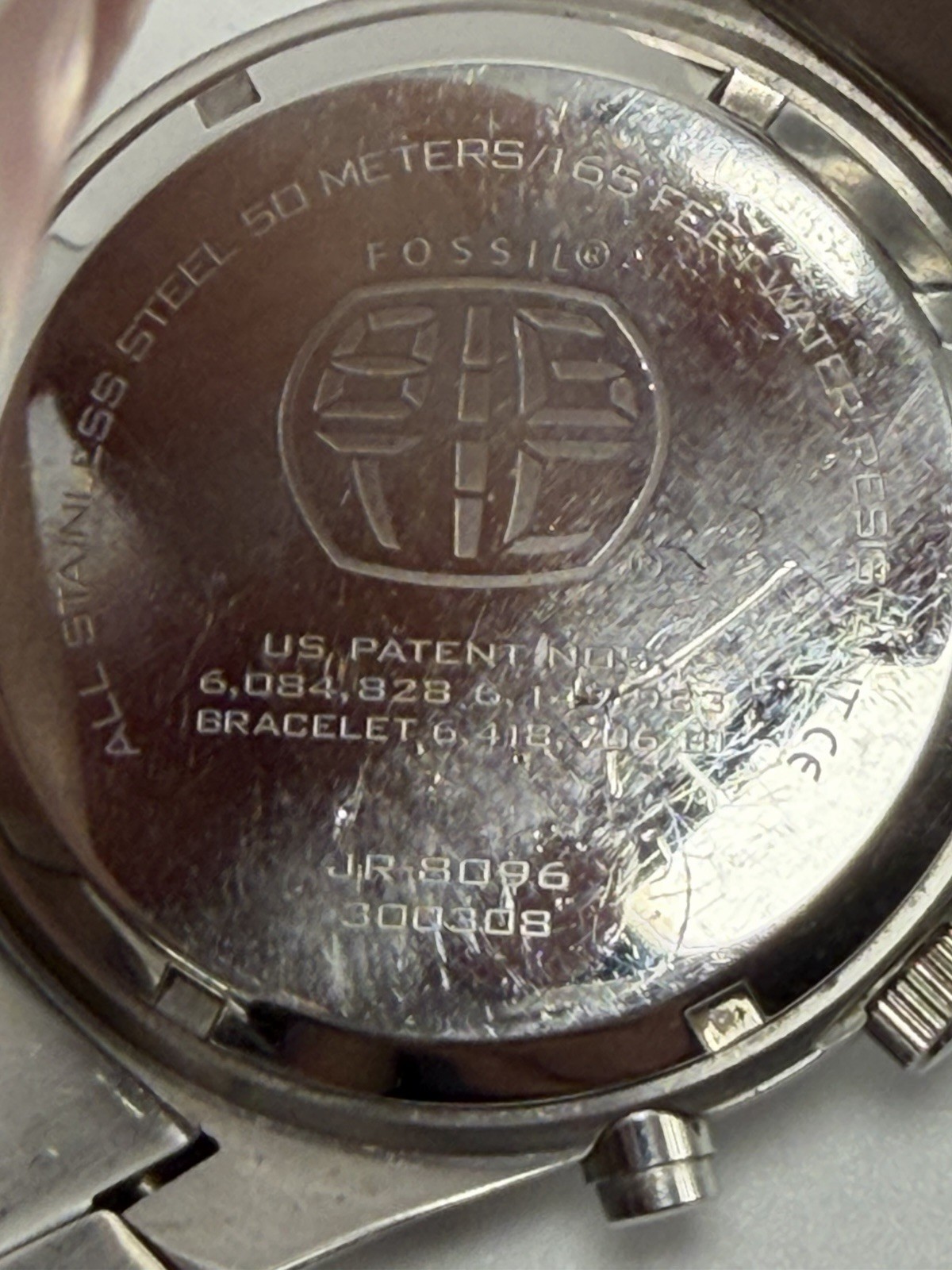 Scratched Face Fossil JR-8096 Big Tic New Batteries Mens Watch 40MM 8″