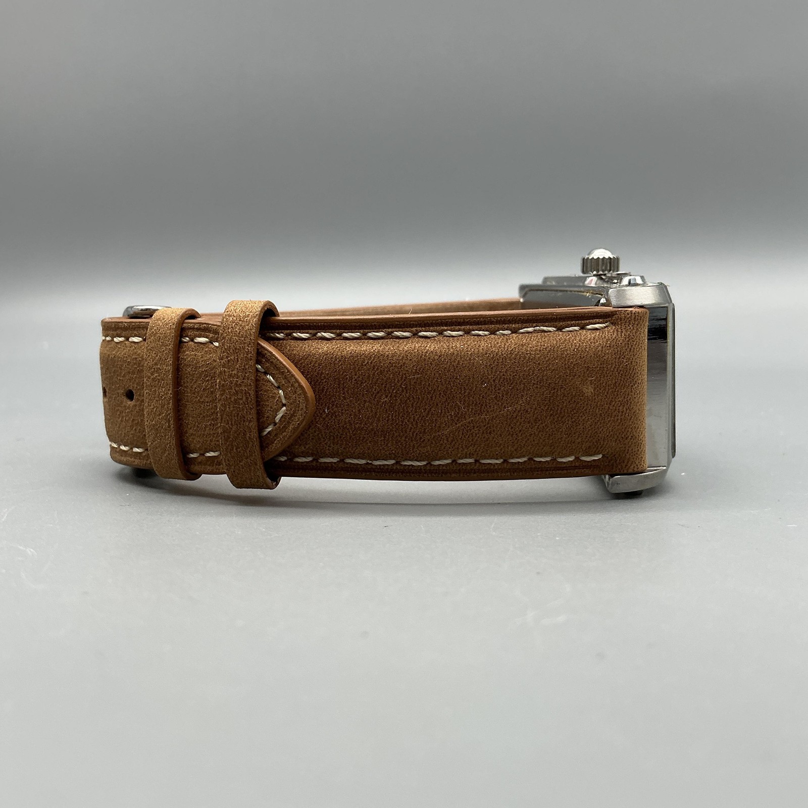 Louis Bolle A-5018-780 Mens Watch 27mm Day Night Date Tank Leather Automatic