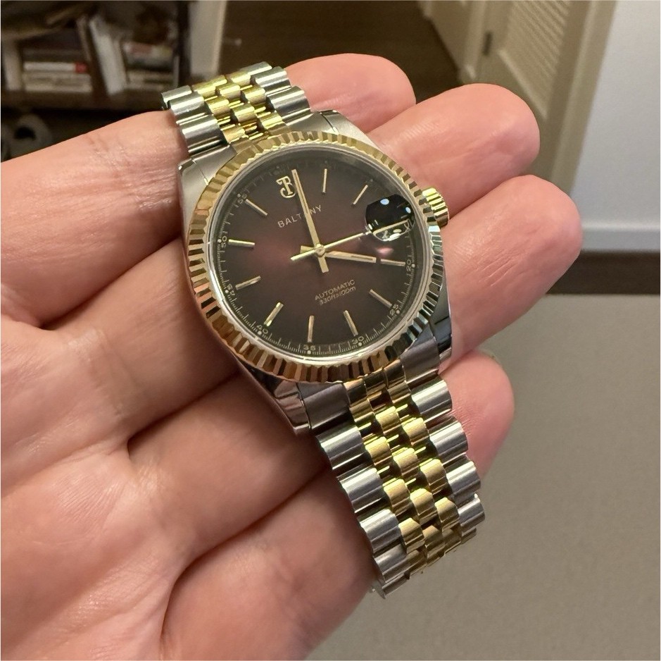 Baltany 36mm watch S4084 100M Jubilee Bracelet ST2130 Automatic Two Tone