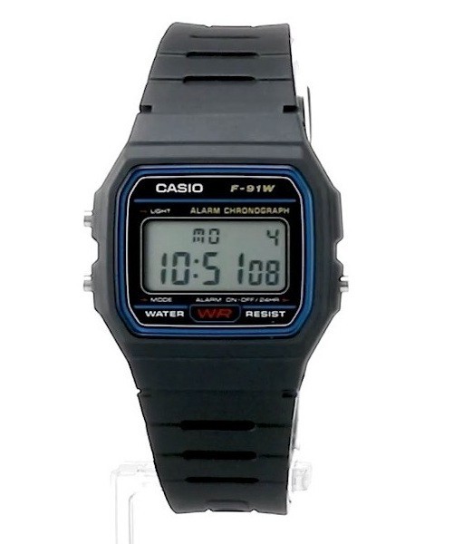 Casio F-91W-1 Classic Digital Watch Black Resin Alarm Chronograph Japan