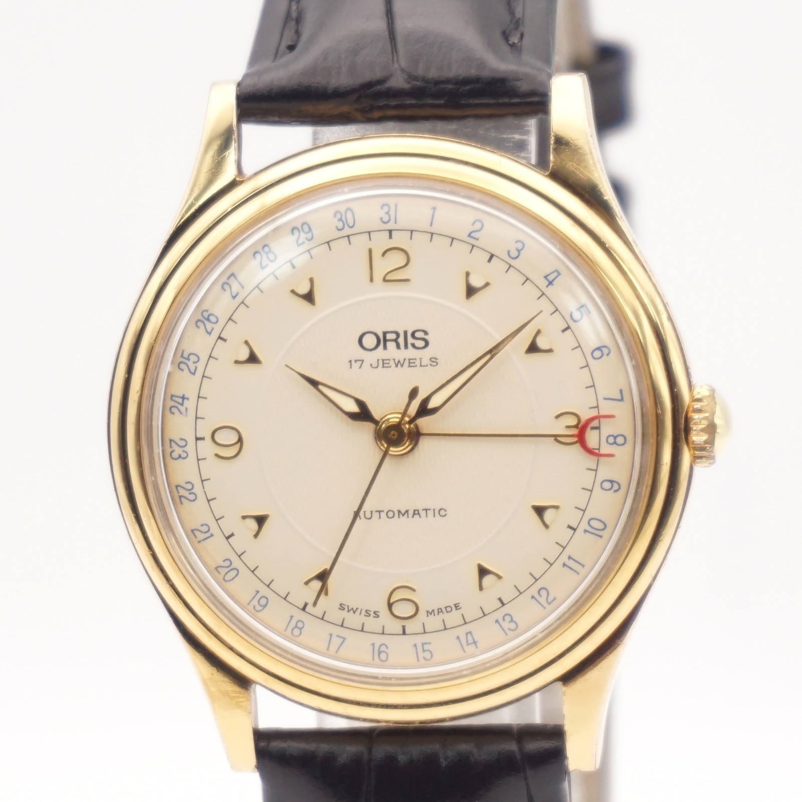 Overhauled New Crystal Vintage Oris 7403 Pointer Date Automatic Ivory Dial Watch