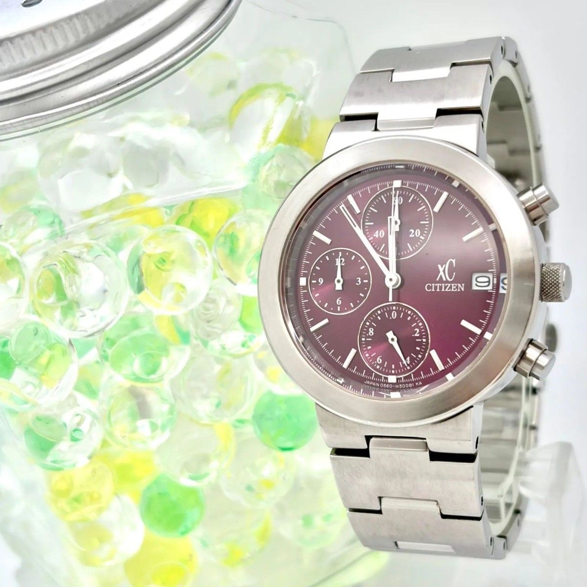 Citizen xC Cross-Sea 0560-H25951 Women Chronograph Quartz Watch Purple Dial 39mm