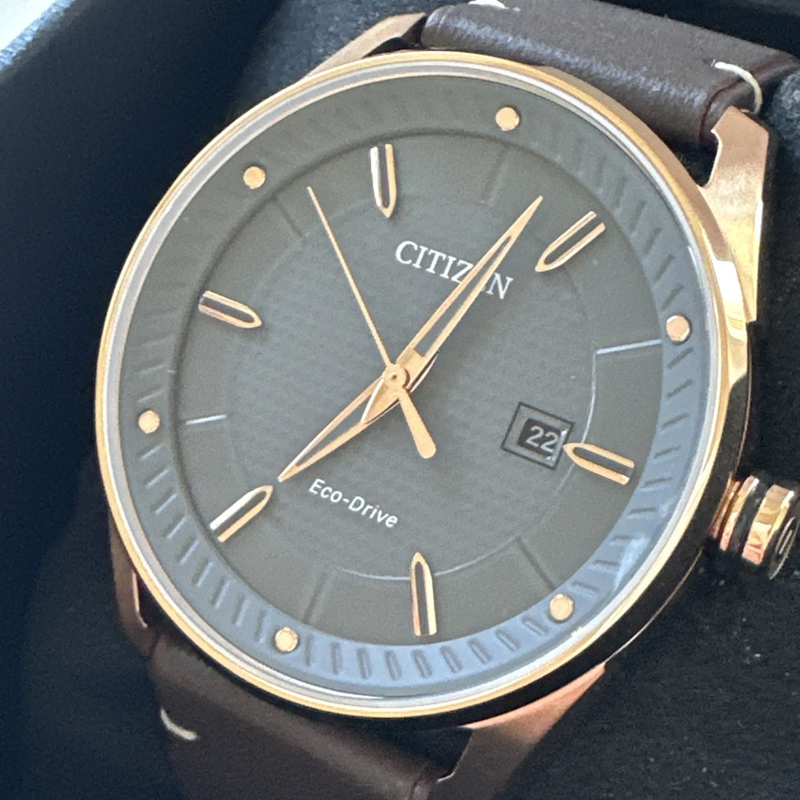 Citizen Men ‘s Sport Date Indicator Eco-Drive Brown Watch 42MM BM6983-00H