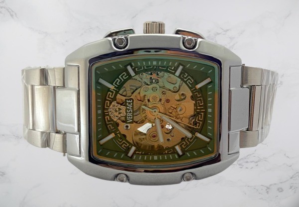 Refurbished Skeleton Look Versace Dominus Green Dial Automatic Working Watch