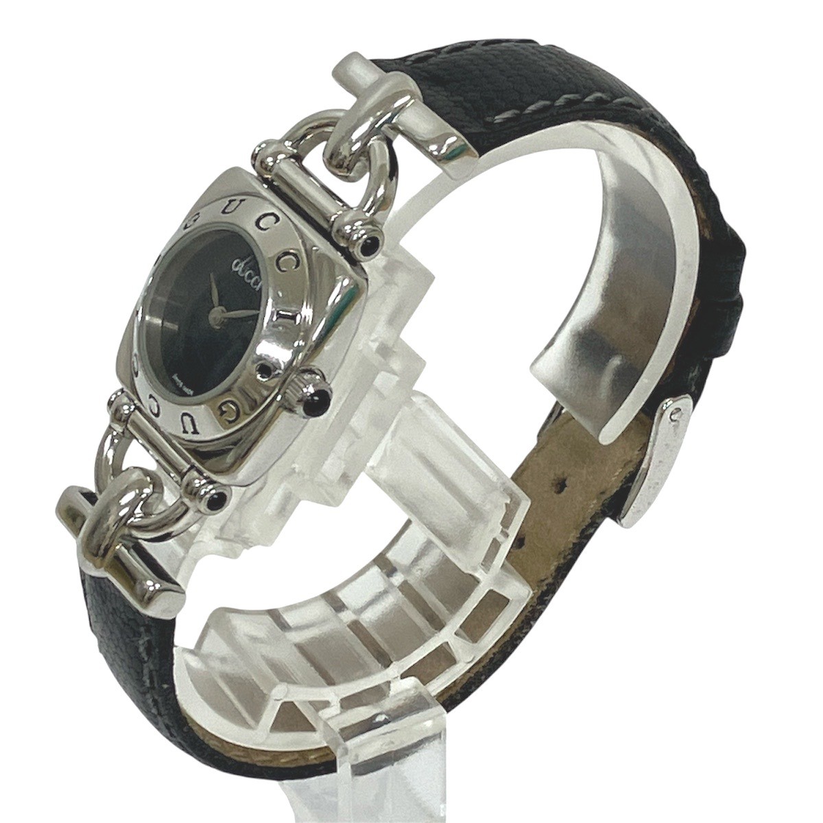 GUCCI Watches 22g Stainless steel Genuine Leather Quartz blackDIAL 6300L Fre…