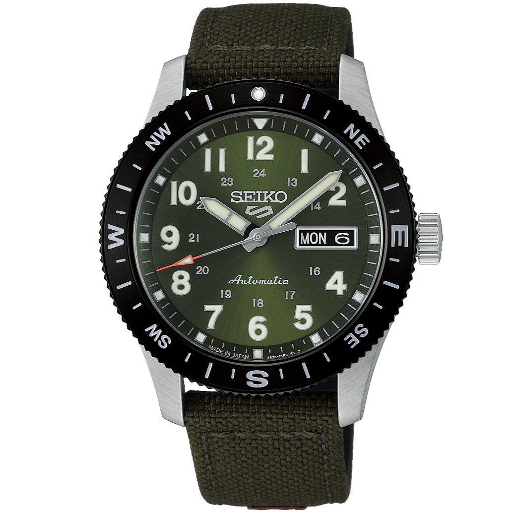 SEIKO 5 Sports HDB008J Field Automatic Khaki Green Dial Nylon Band Compass Bezel