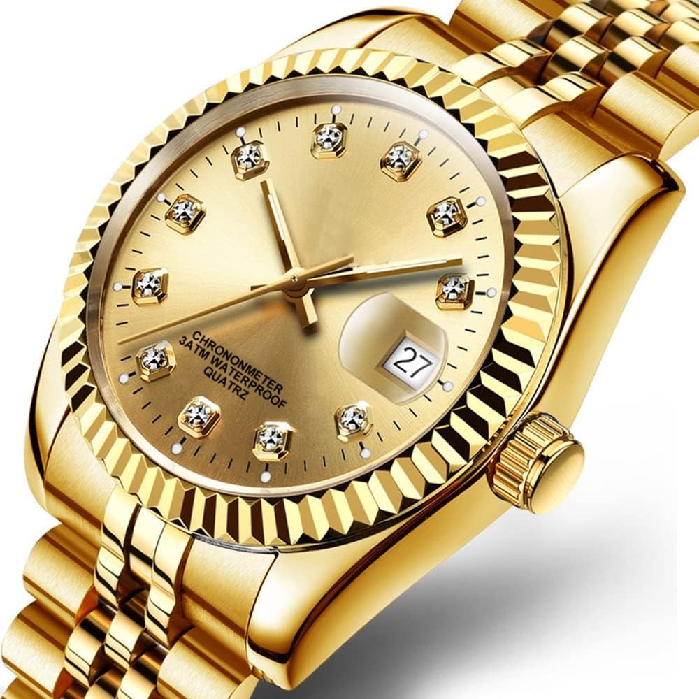 Couple Watches Gifts for Men Women Gold Watch Fashion His and Hers Watches Sets