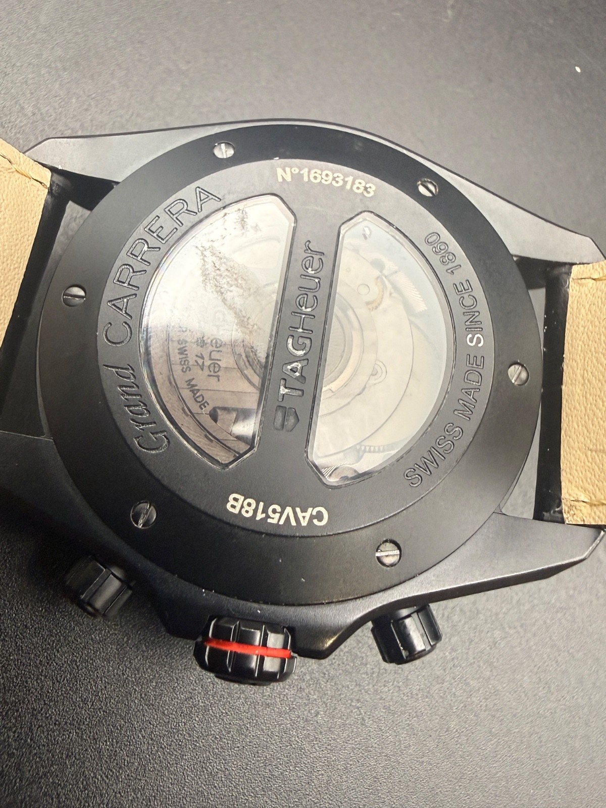 TAG Heuer Grand Carrera Calibre 17 CAV518B Black Titanium Automatic Chronograph