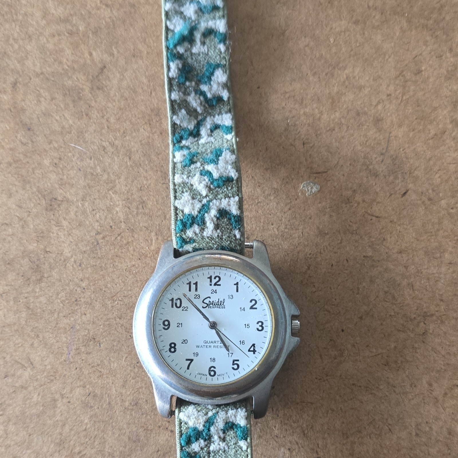 Speidel Express Quartz Water-Resistant Analog Watch White Dial Fabric Strap