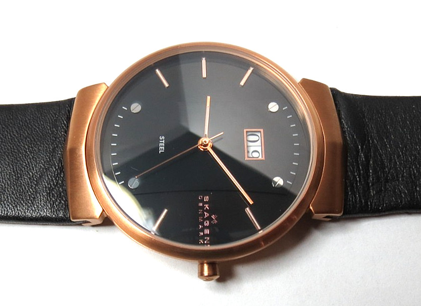 NICE MENS QUARTZ JAPAN SKAGEN DENMARK 697XLRLB WRISTWATCH BLACK DIAL40MM