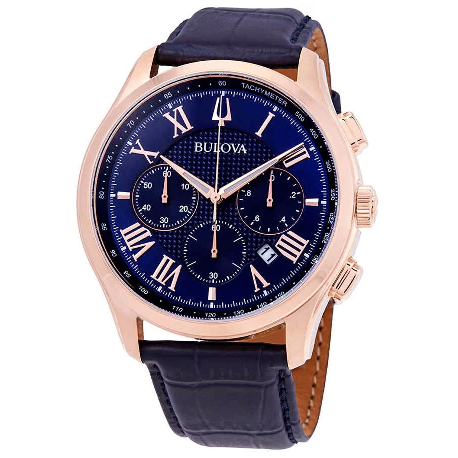 Bulova Men’s Wilton Blue Dial Watch – 97B170