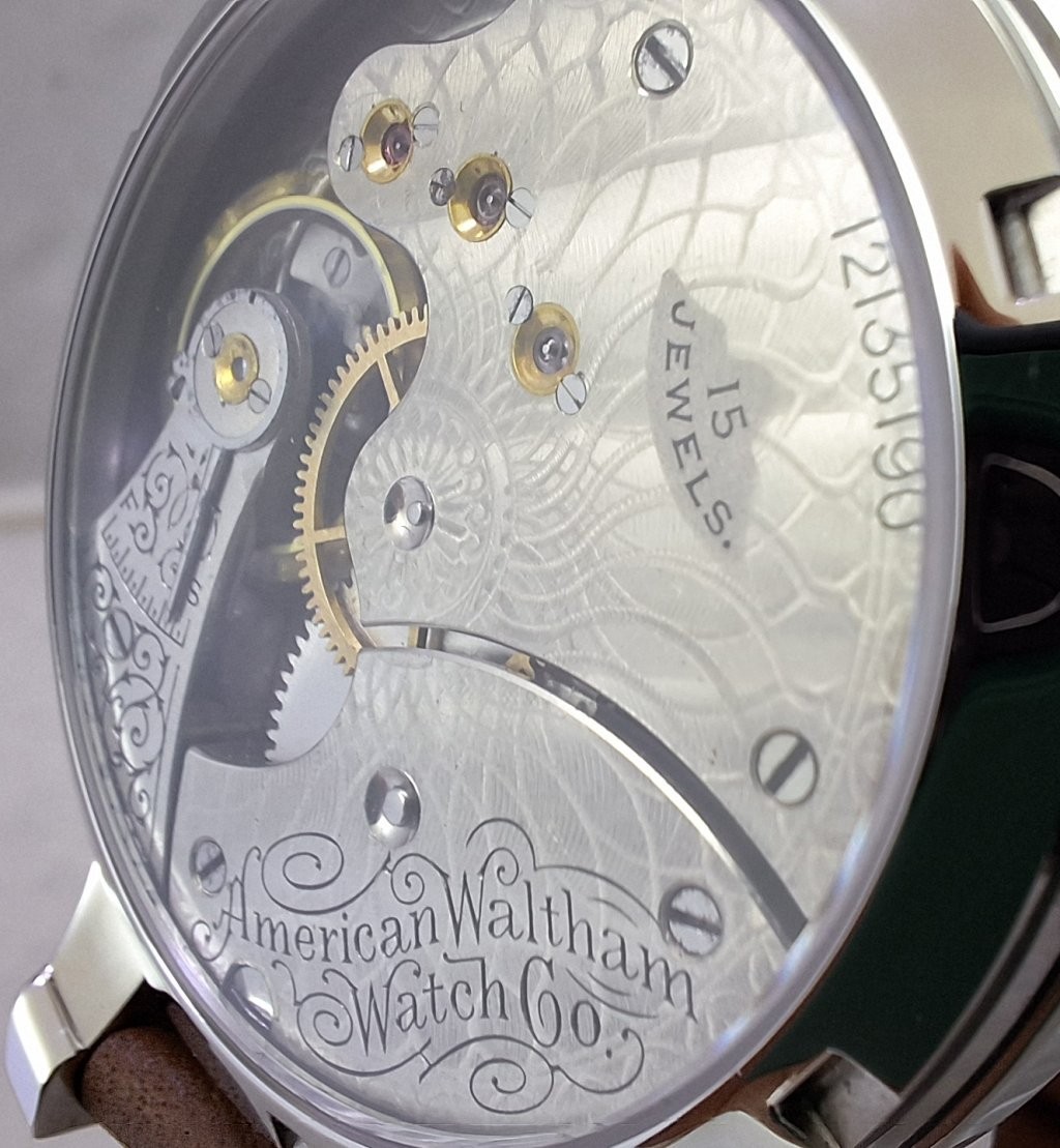 Waltham 6s Pocket to Wrist Watch Conversion 40mm Stainless Wrist Watch Year 1902
