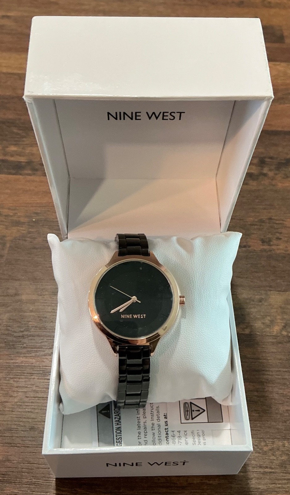 Nine West Women’s Bracelet Watch Gunmetal Grey & Rose Gold NW/2225BKRT 34mm