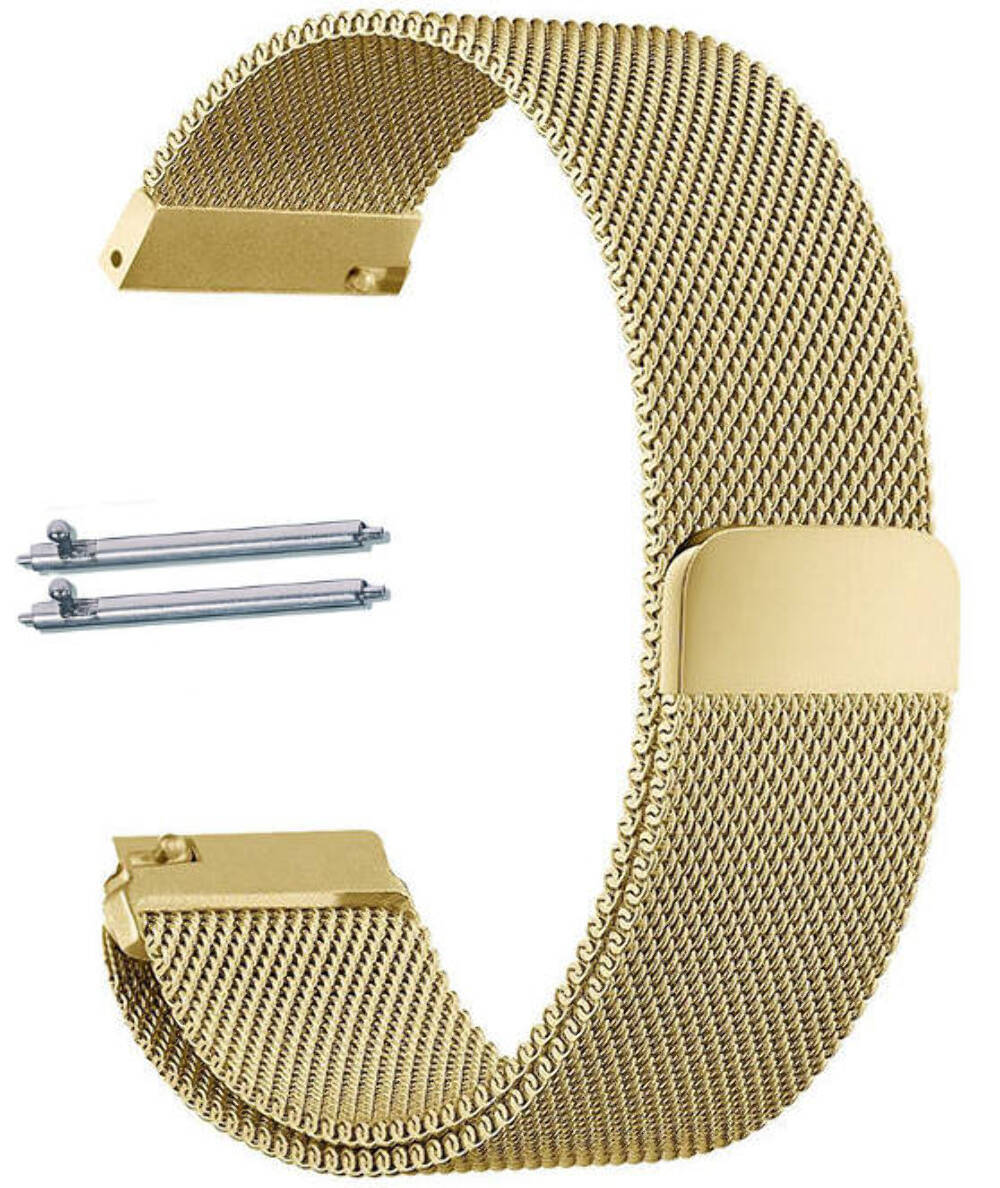 Gold Tone Magnetic Clasp Stainless Steel Mesh Milanese Watch Band Strap #5043