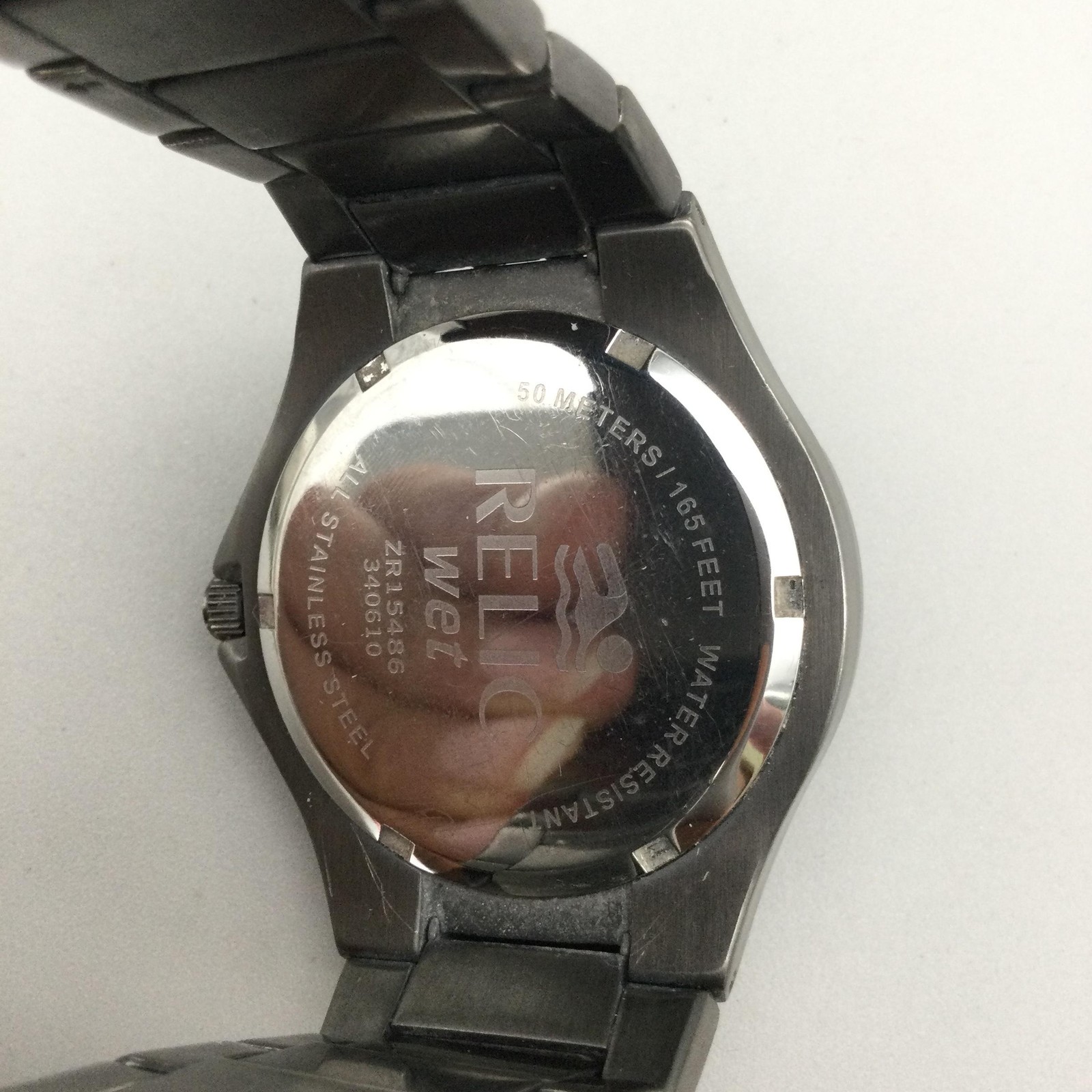 Relic Wet ZR-518 Mens Watch 41mm Red Dial Multifunction Diver New Battery 7.5″
