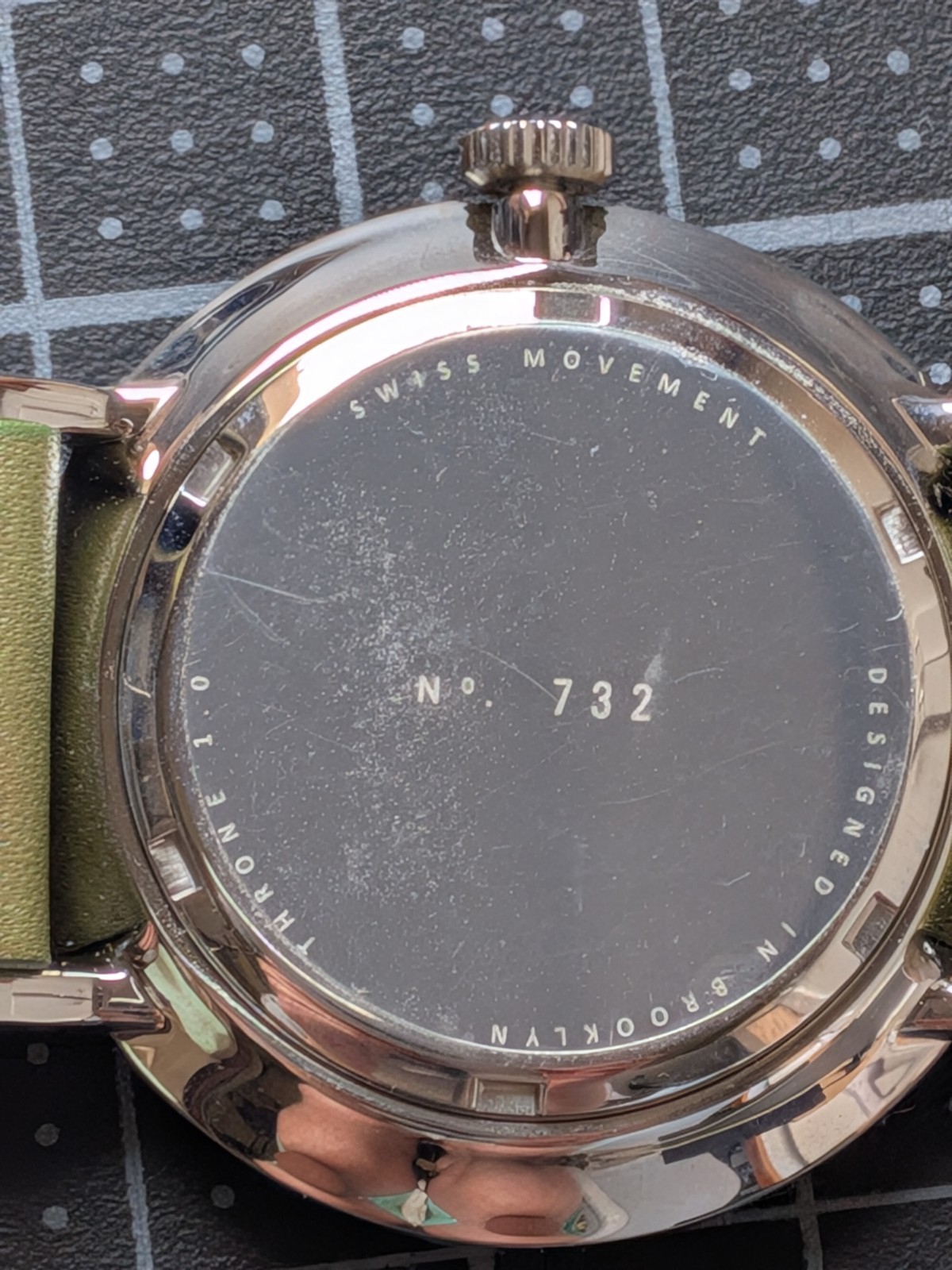 Throne NYC Brooklyn Watchmaker Khaki Olive Italian Leather Band 40mm Gather 1.0
