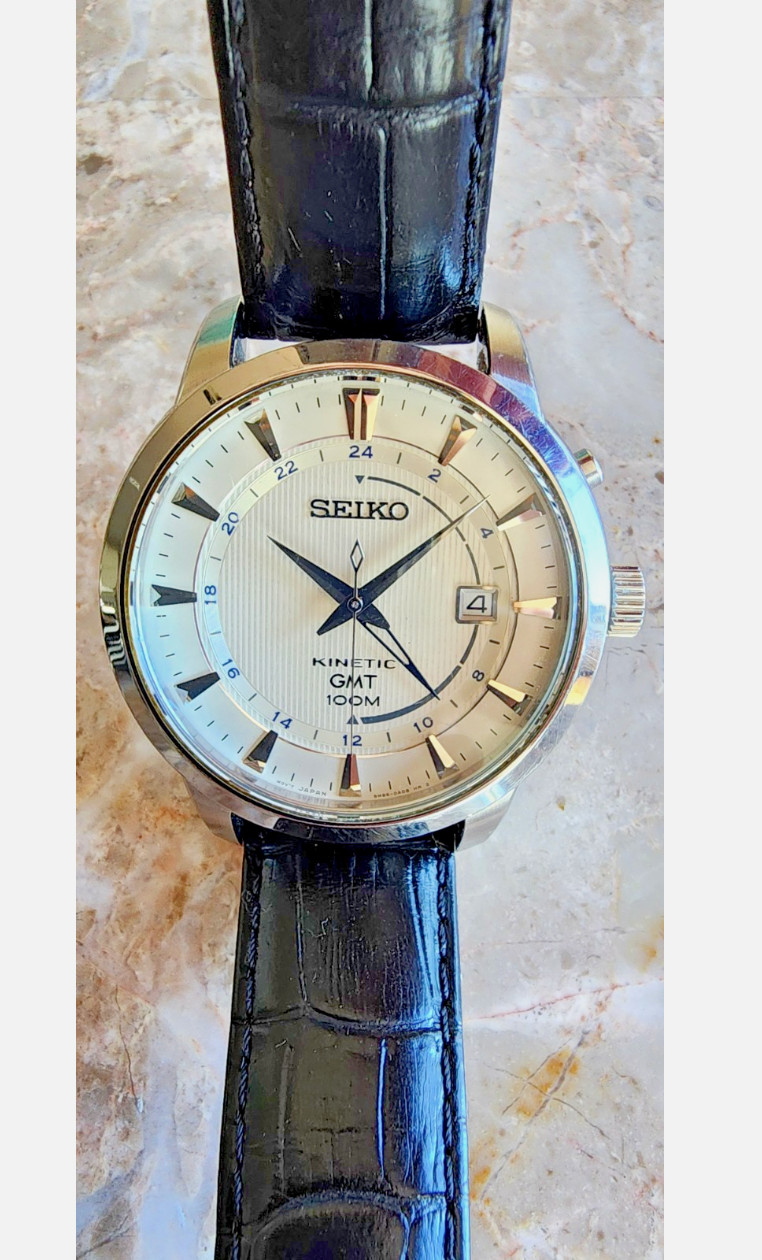 SEIKO Watch Kinetic GMT SUN041 Automatic Men’s – New Band