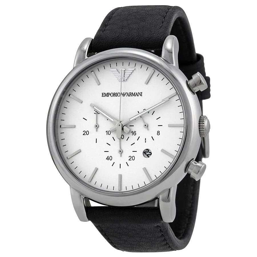 Emporio Armani Men’s Chronograph Stainless Steel Leather Watch AR1807