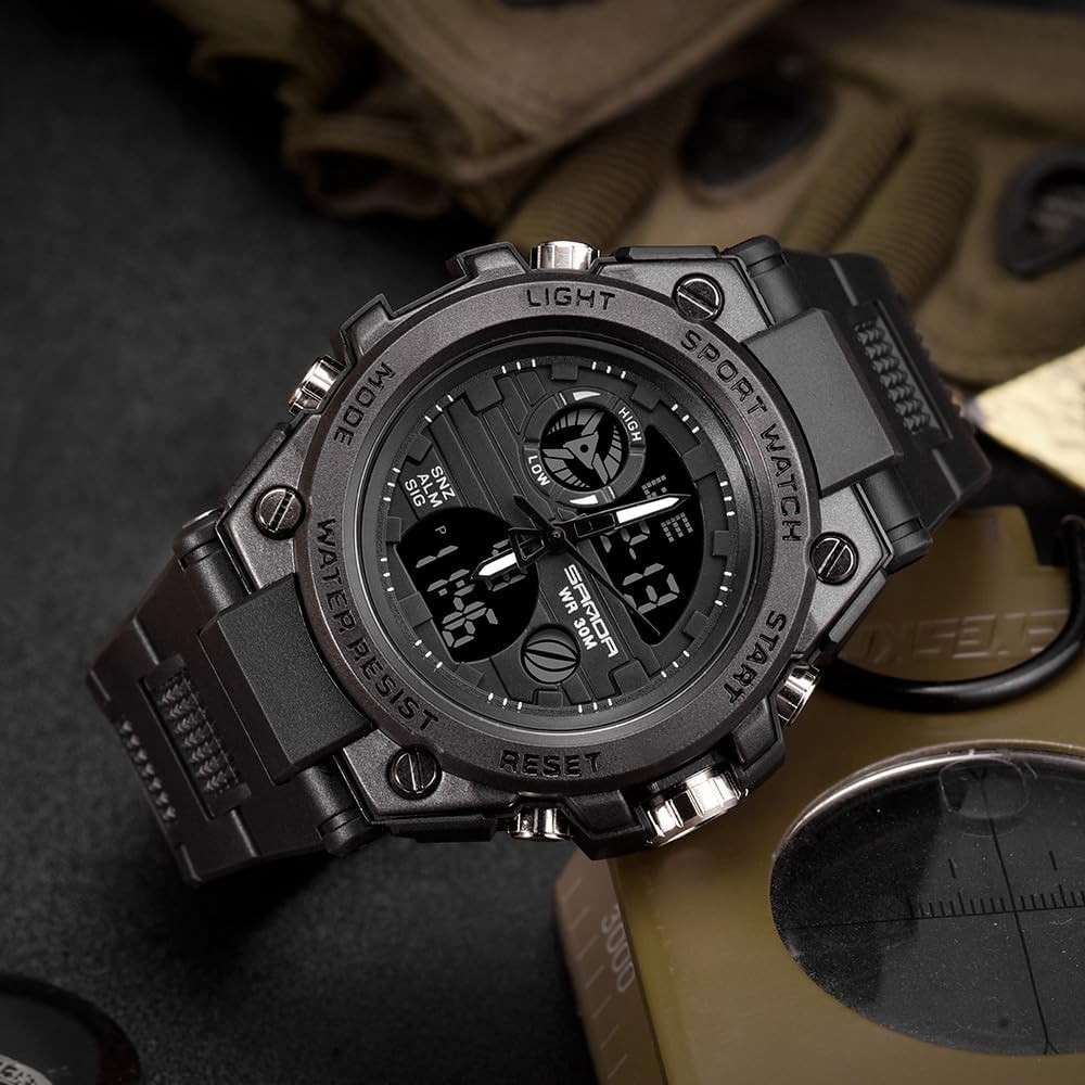 Mens Watches Sports Outdoor Waterproof Military Watch for Men Tactical Watch Ana