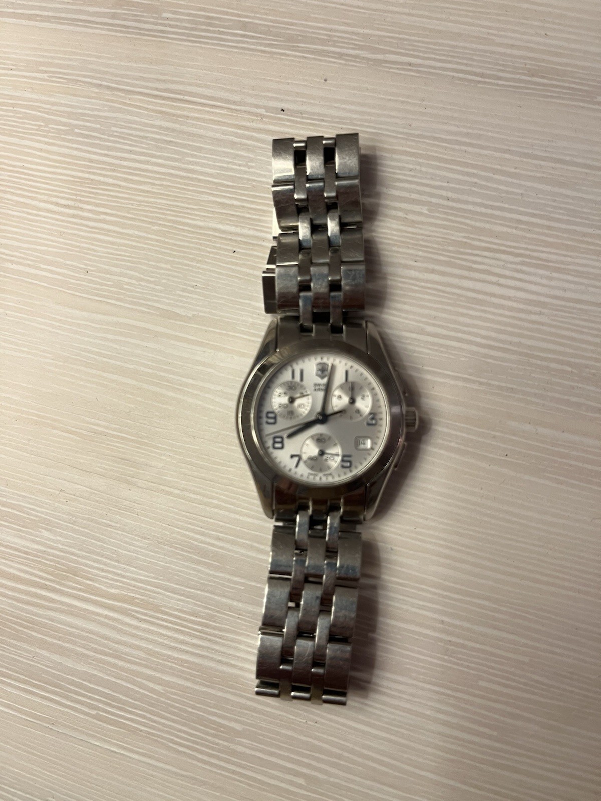 Victorinox Swiss Army Women’s Chronograph Date Quartz SS Bracelet White Dial