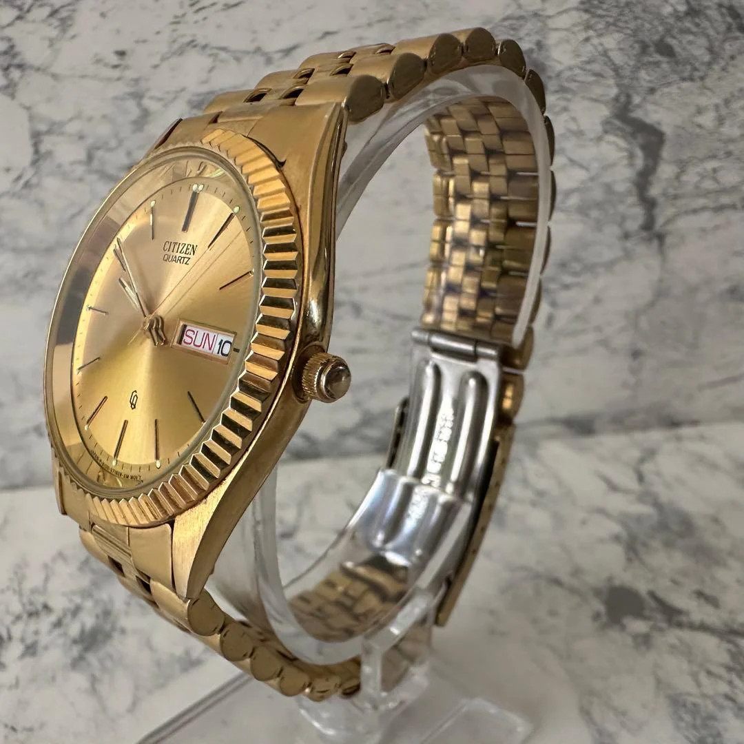 CITIZEN 6100-S26585 Gold Quartz Mens Watch 1.38in
