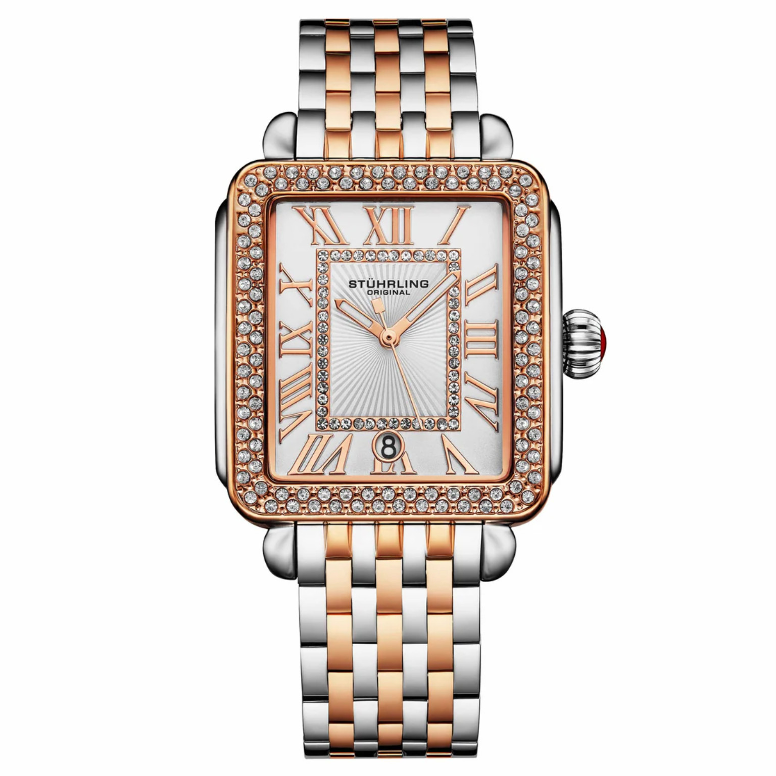 Stuhrling Original 4060 4 Quartz Two Tone Stainless Steel Bracelet Womens Watch