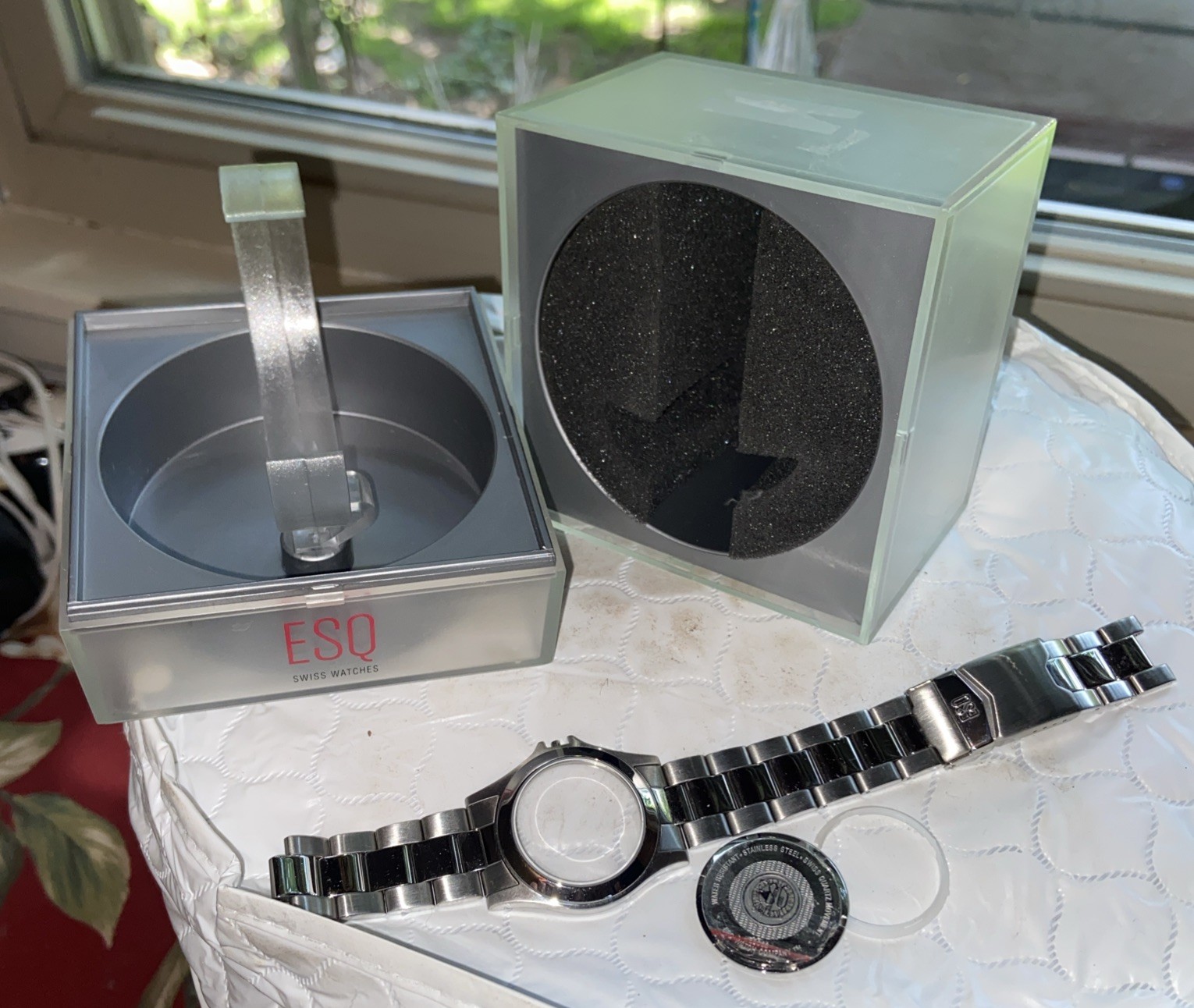 ESQ by Movado E5063 Men’s Watch PARTS Links, Crystal Case Stainless No Movement