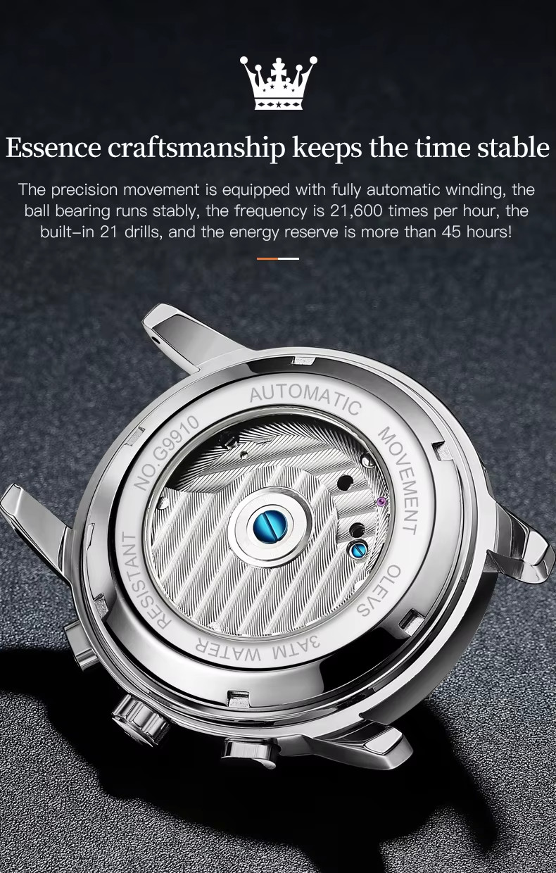 OLEVS 9910 Brand original authentic watches for man luxury Gift Box Steel belt