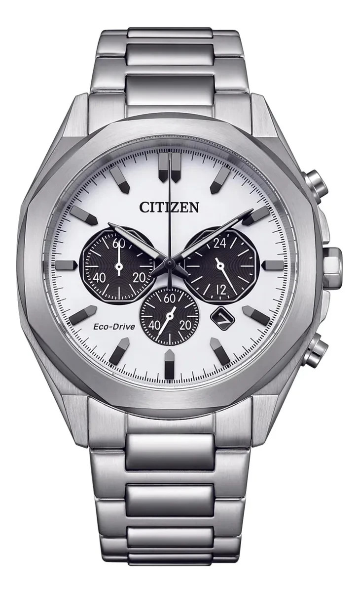 Citizen Men’s Eco-Drive Chronograph White Dial Watch – CA4590-81A NEW