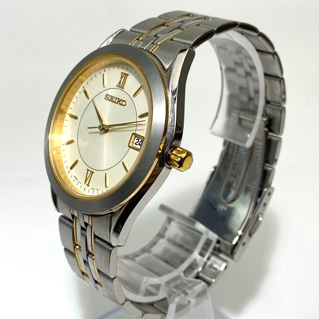 SEIKO Wristwatch Dress Formal Classic Date Indicator Roman Numerals Authentic