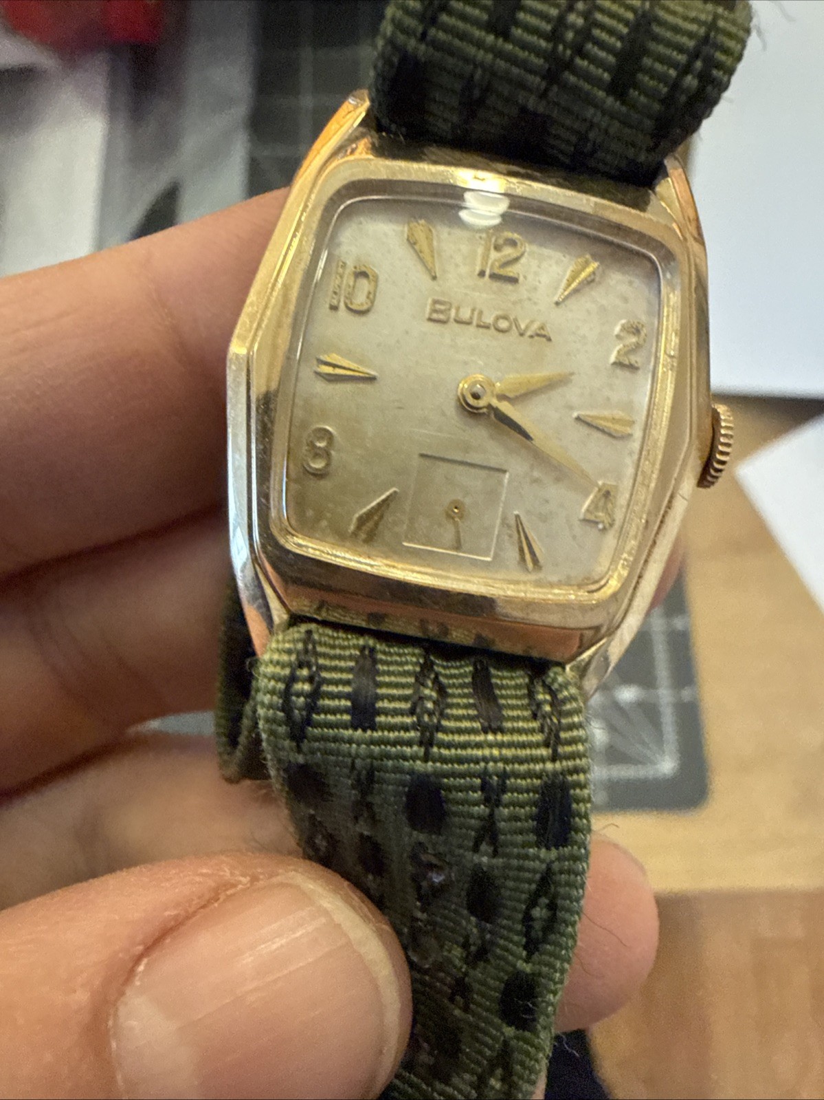 1962 (M2) Men’s Bulova Senator ‘Q’, cal 11af 10K rolled gold plate hexagon watch