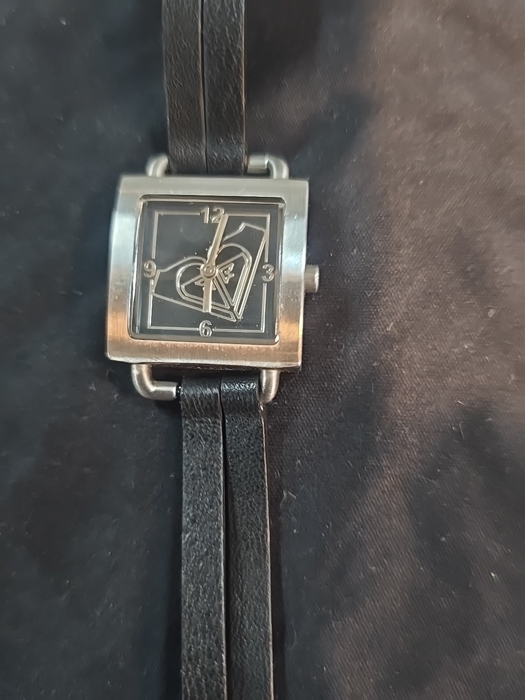 Roxy Women Watch 24mm Square Dial Black Nylon Band Silver Tone, Runs