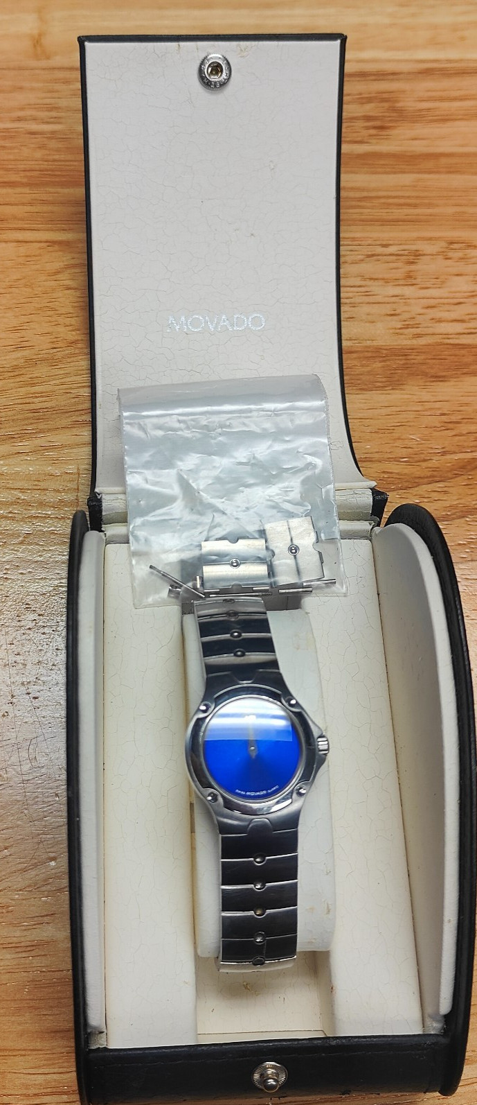 Movado Sports Edition Men’s 84 G4 1851 Stainless Steel Watch with Blue Dial