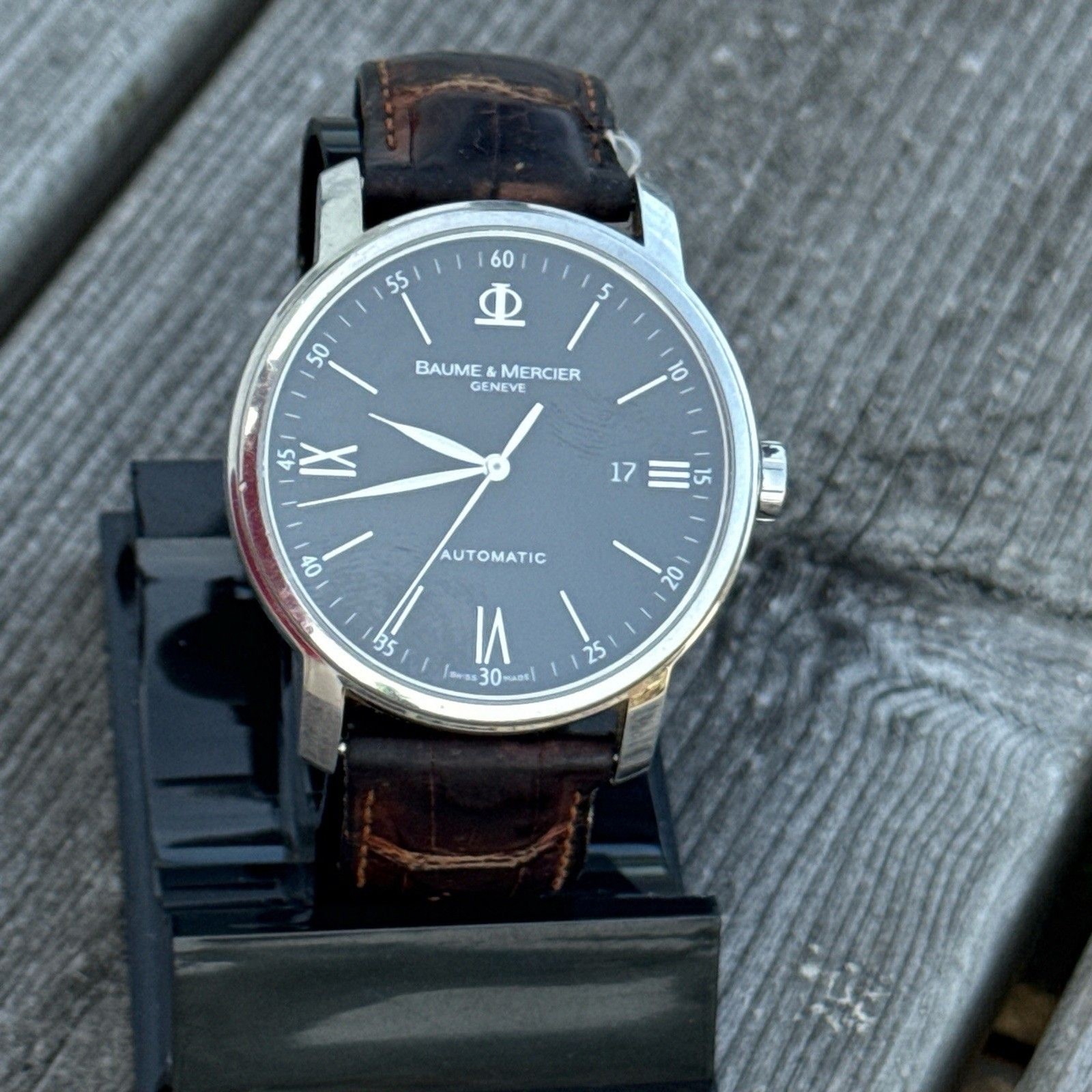Baume & Mercier Classima 65534 Date Black Leather Men’s Automatic Watch