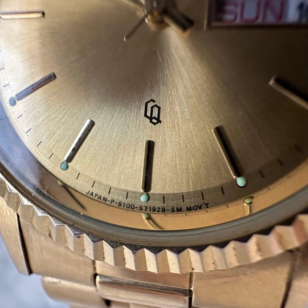 CITIZEN 6100-S26585 Gold Quartz Mens Watch 1.38in