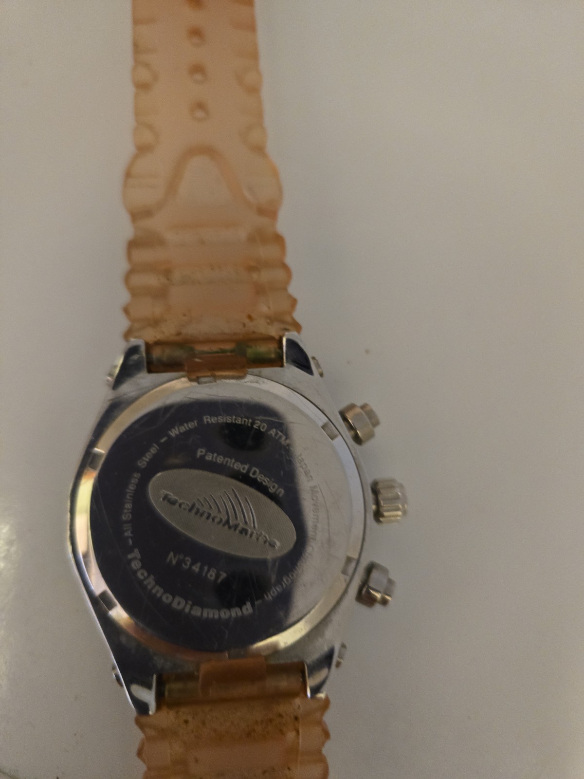 ‘Pre-Owned’ Works Techno Marine Cruise CSX Chronograph Dive Watch w Jelly Band