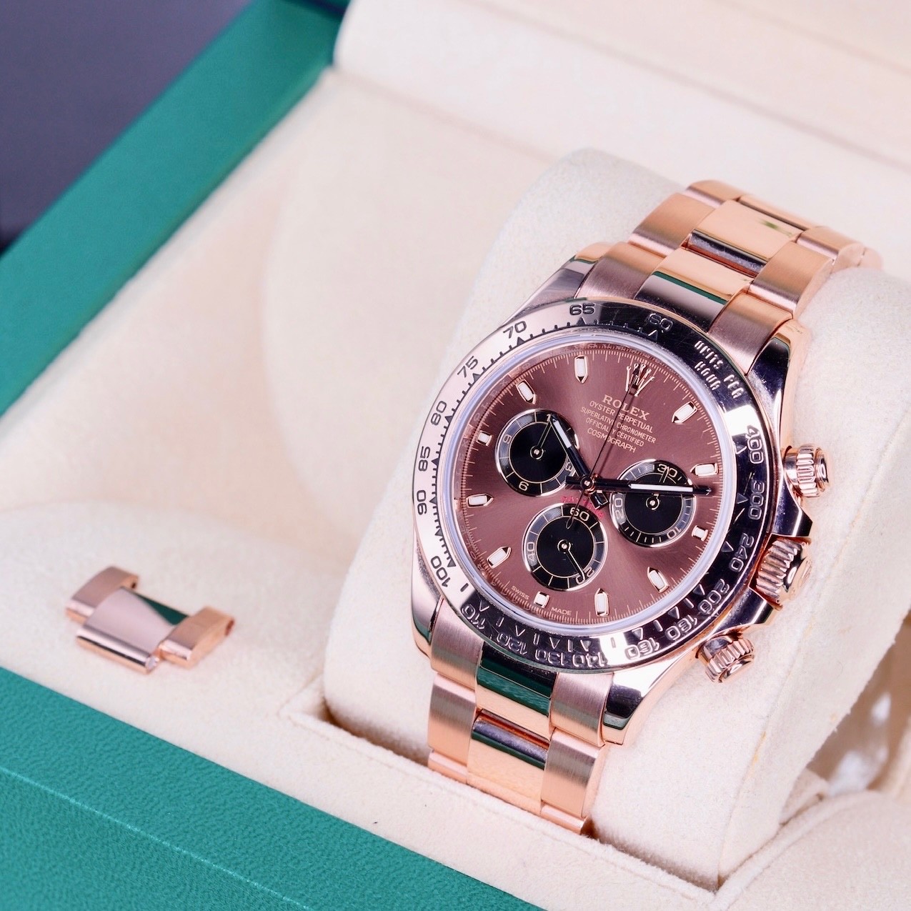 Rolex Cosmograph Daytona 116505 CHOCOLATE Brown Stick Dial 18K Rose Gold 40mm