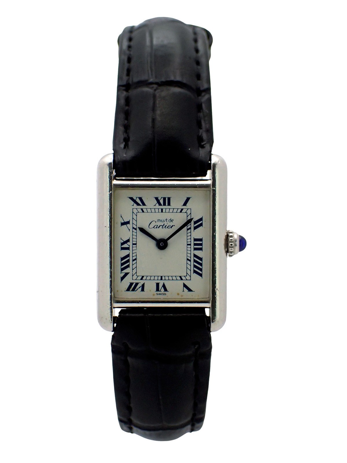 CARTIER Must de Cartier Tank Argent 925 SM Quartz Watch 6057002 New Battery