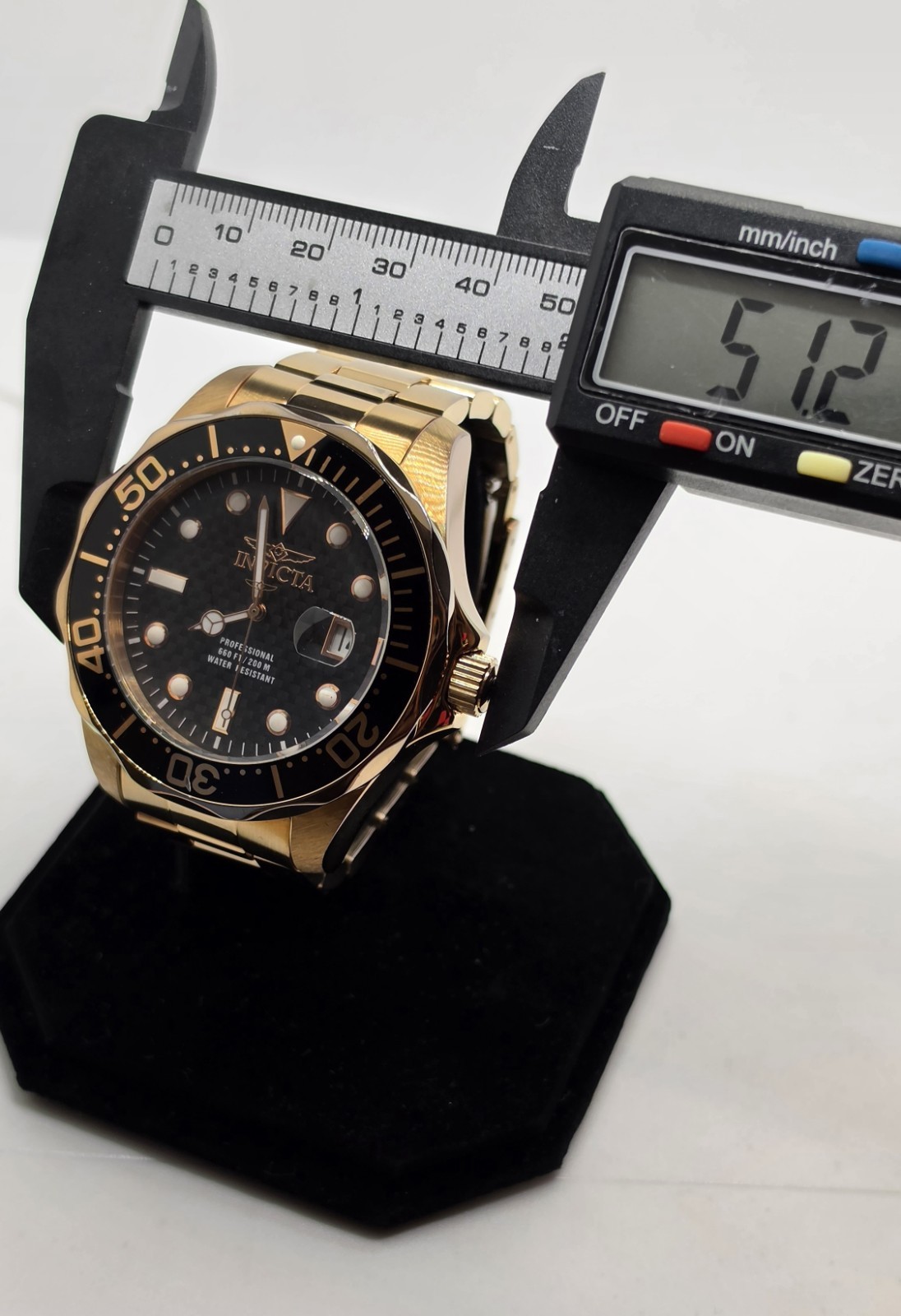 Invicta Pro Diver 14541 Men’s 47mm Rose Gold Black Carbon Fiber Quartz Watch