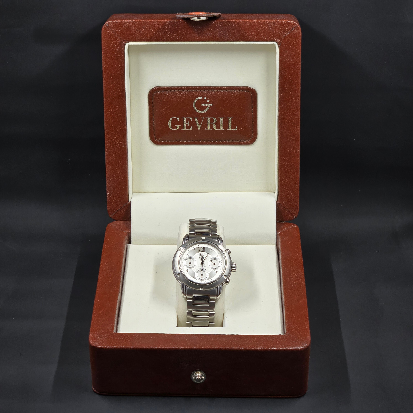 Gevril K0111 Greenwich Automatic Chronograph Watch in Original Box