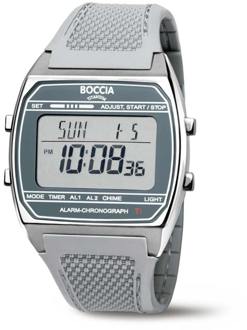 Boccia 3738-01 Mens Watch Titanium Digital Chronograph 37mm 5ATM