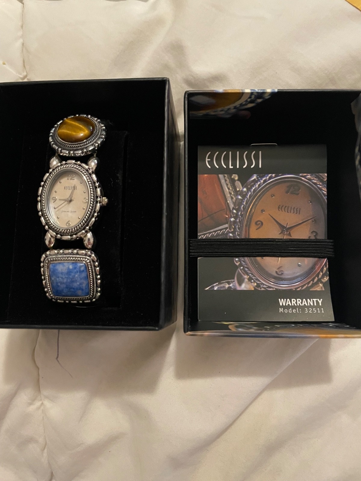 925 Sterling Silver Ecclissi 32511 Cochos Gemstone Watch Turquoise Lapis MOP