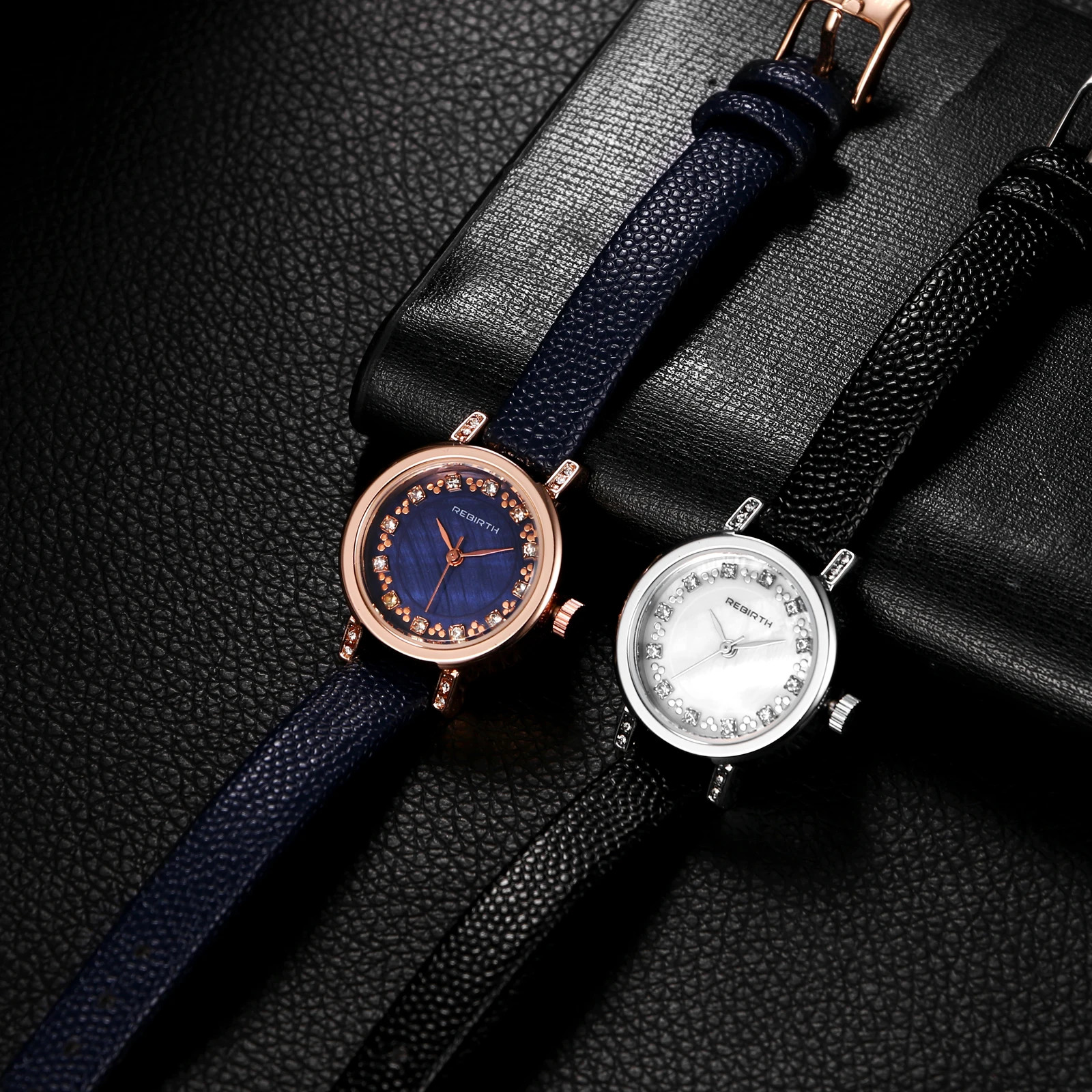 Lancardo Women’s Diamond Dial Quartz Watch Leather Strap 3ATM Waterproof