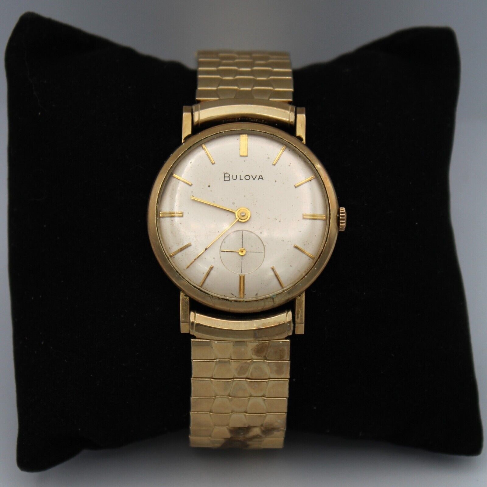 1960s Bulova Mens Watch 10k Rolled Gold Plate XL Band