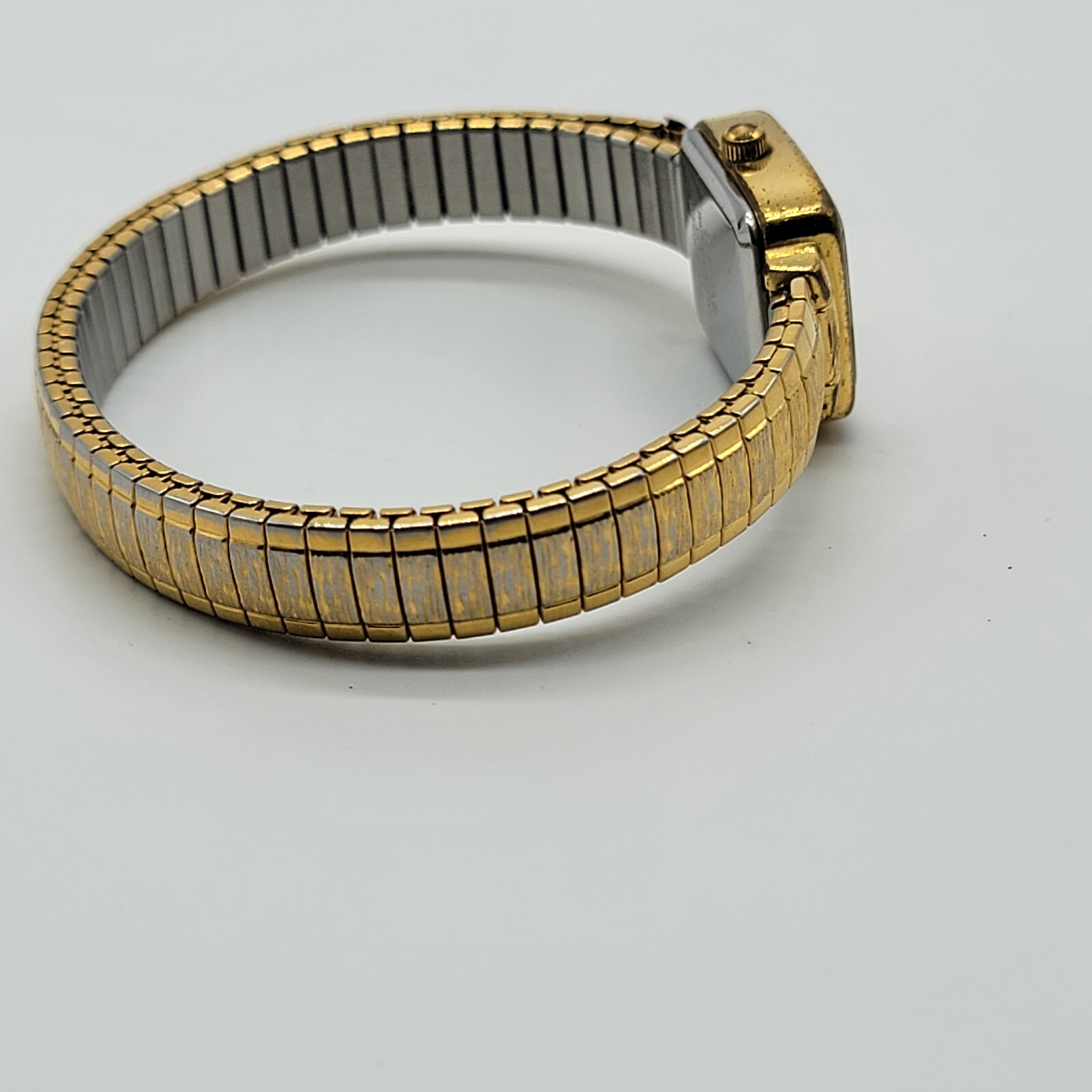 Pulsar Women Watch 17mm Rectangle Dial Gold Tone Classy Stretch Band 6.5″