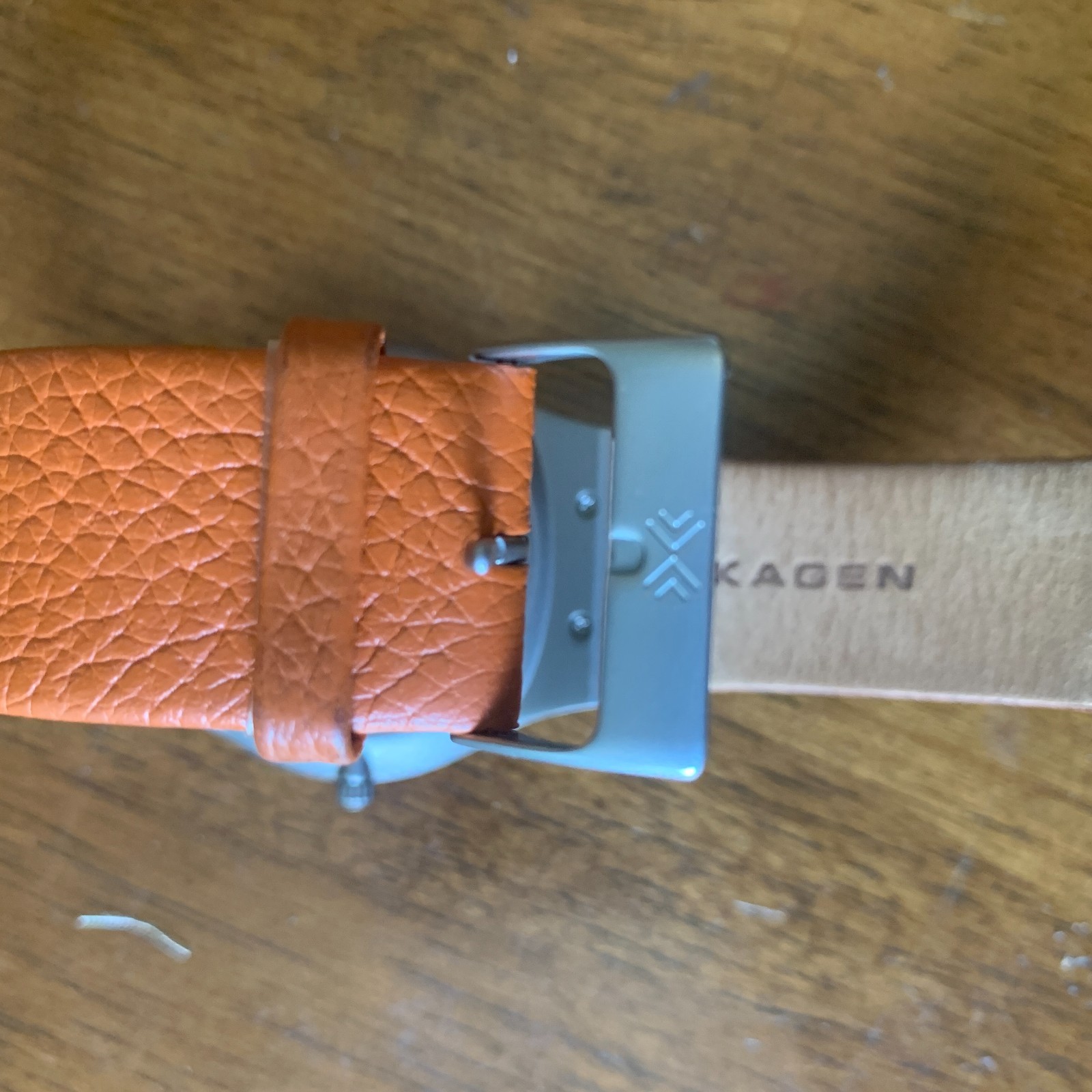 Skagen Denmark 234XXLTLO Titanium Quartz Watch Black Carbon Fiber Dial Orange Ba