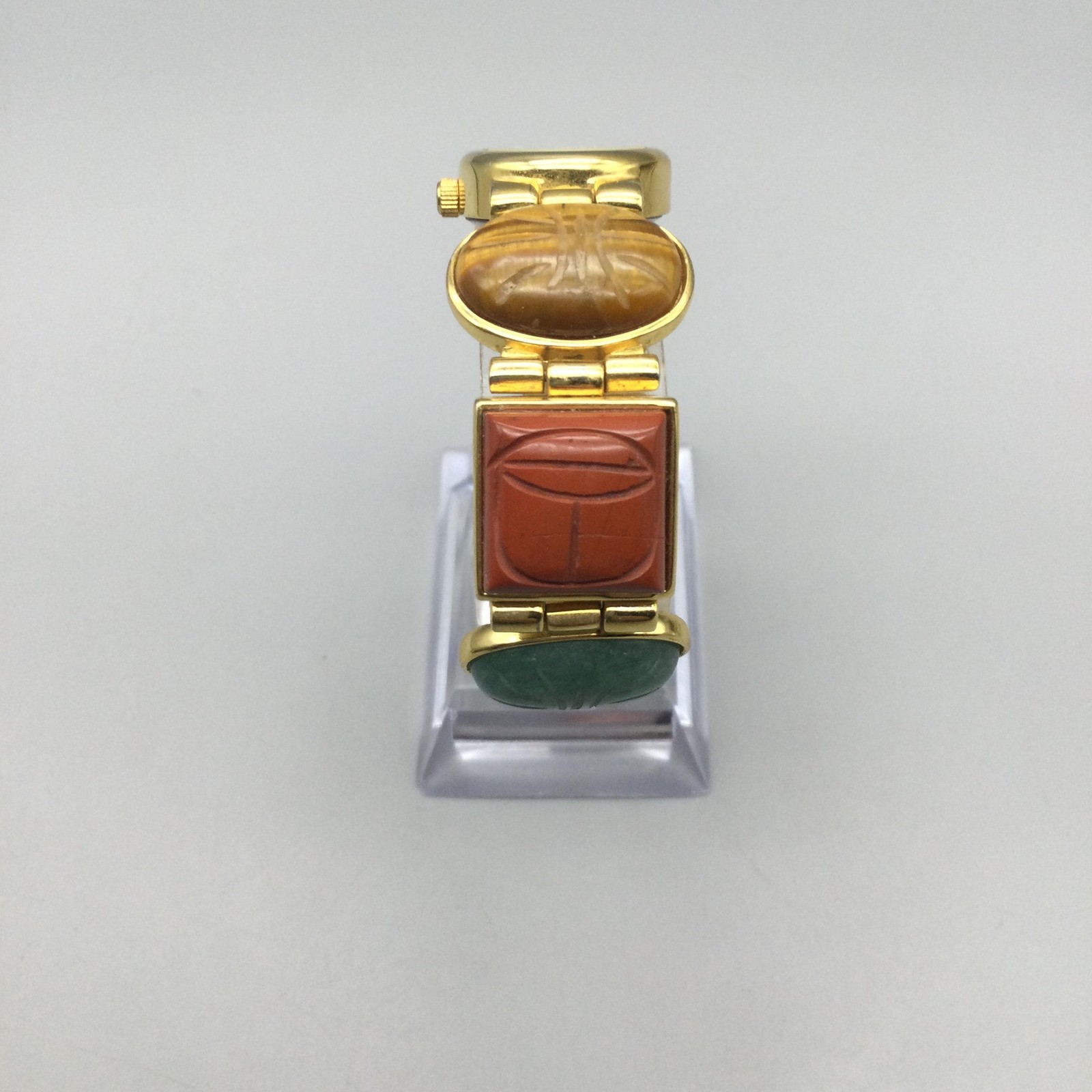 Persona Scarab Womens Watch 19mm MOP Dial Gold Tone Multicolor New Battery 7″