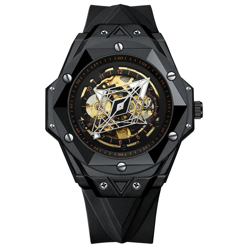 Men’s Automatic Skeleton Watch Tourbillon Style Luminous Waterproof