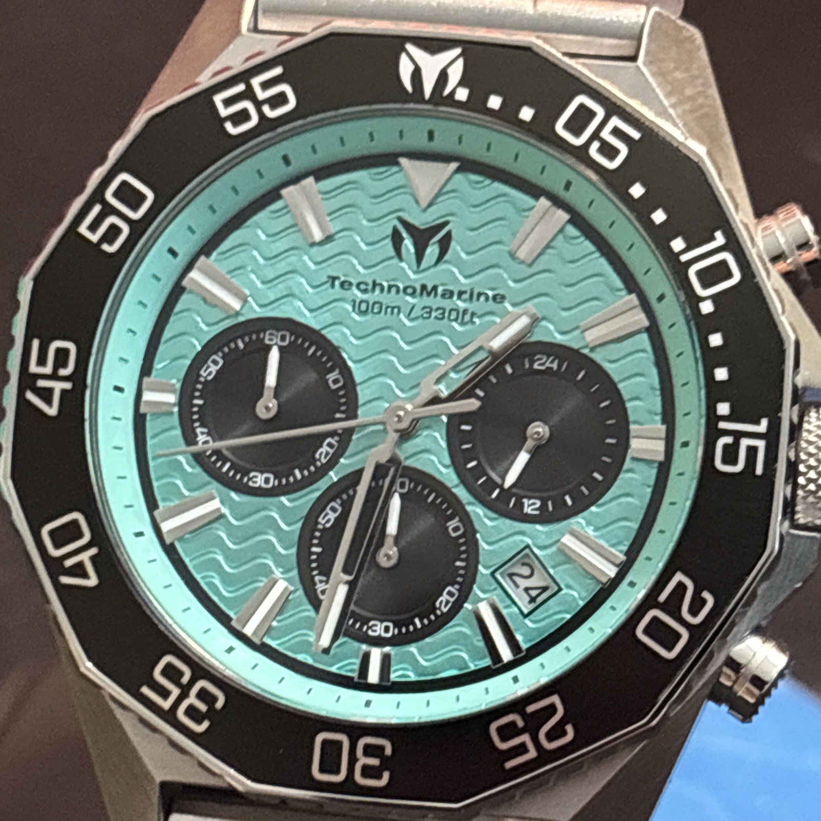 TechnoMarine Mare Vivo TM-225081 Men’s 44mm Blue Dial Steel Chronograph Watch